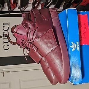 Adidas Originals Tubular Invader Men's size 13. Rare  Burgundy leather Mint